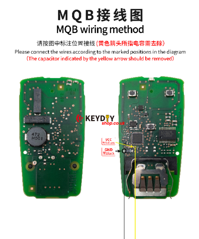 KEYDIY KD-MP Tool MQB Key PCB Connection Diagram