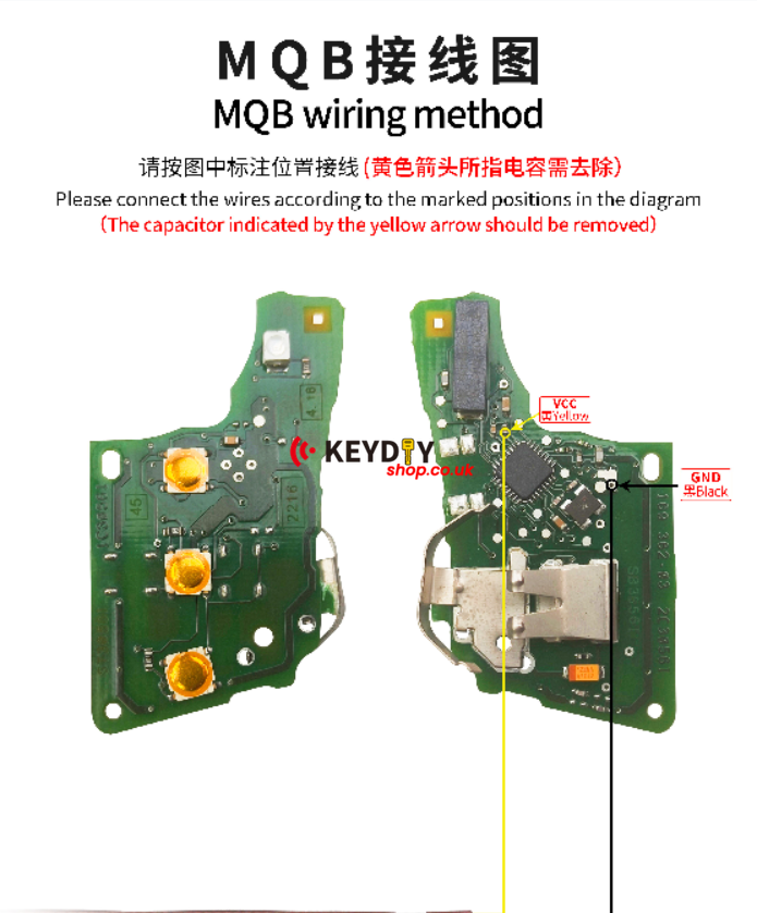 KEYDIY KD-MP Tool MQB Key PCB Connection Diagram